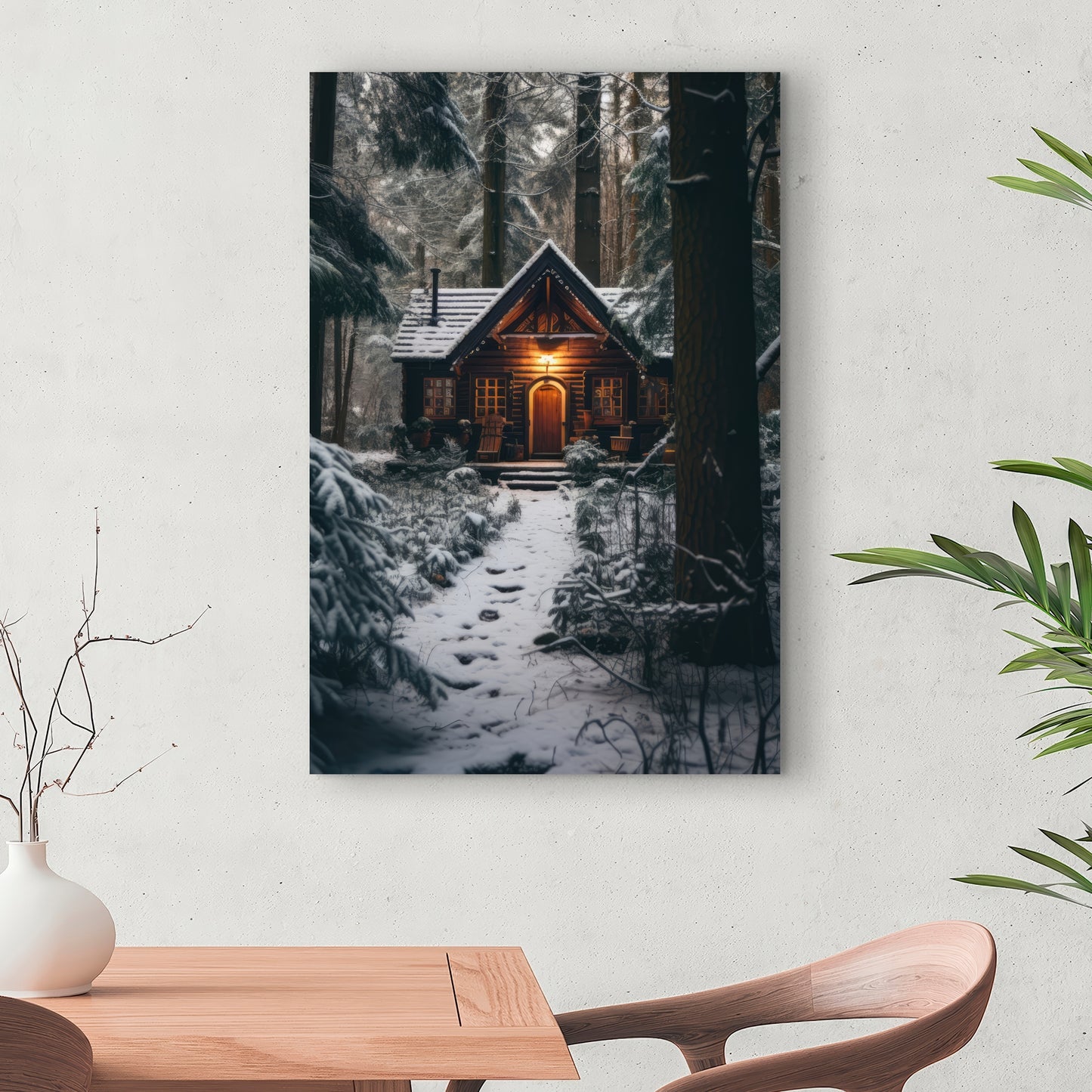 The lone cabin - 32"x32" Canvas