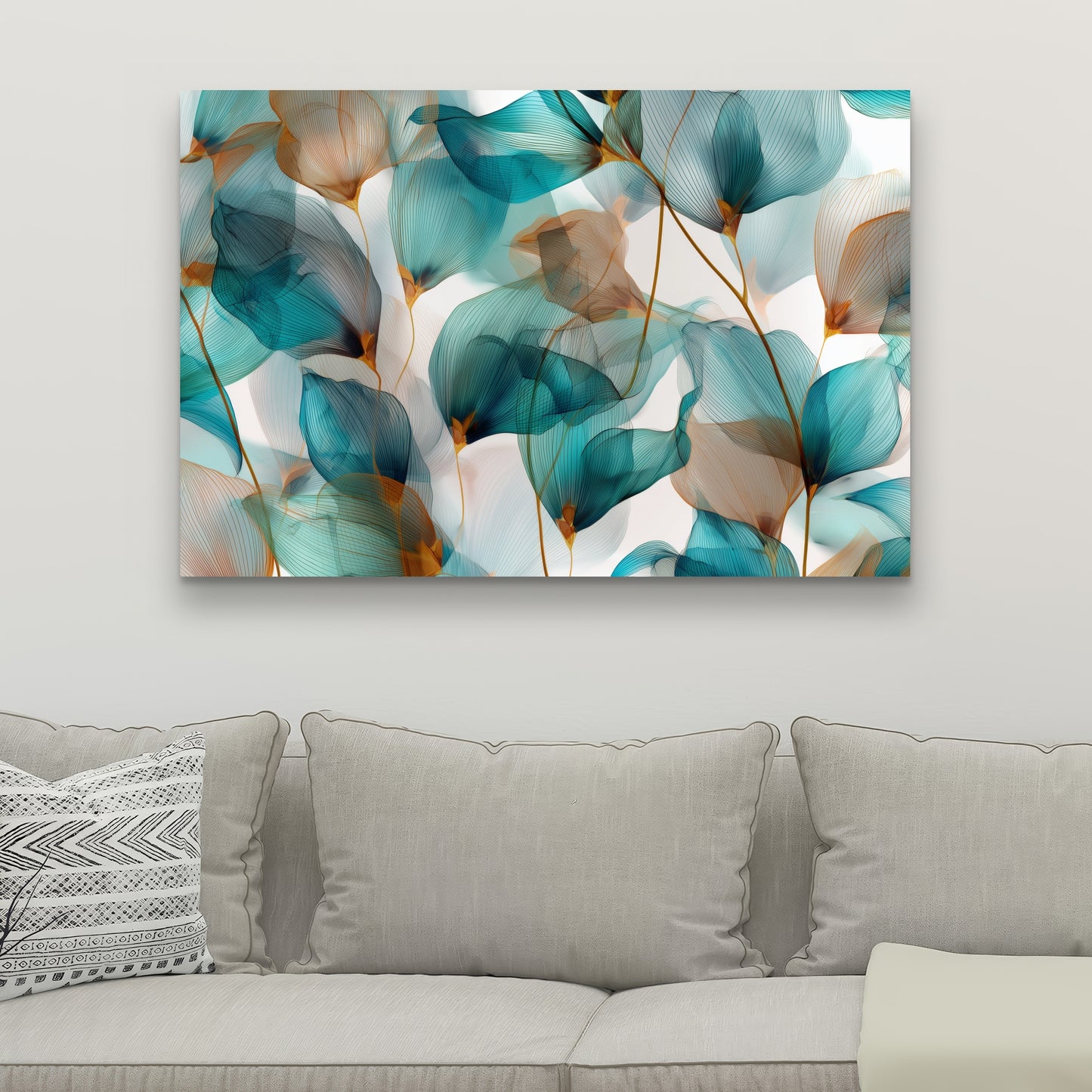 Teal and brown - 32"x32" Canvas