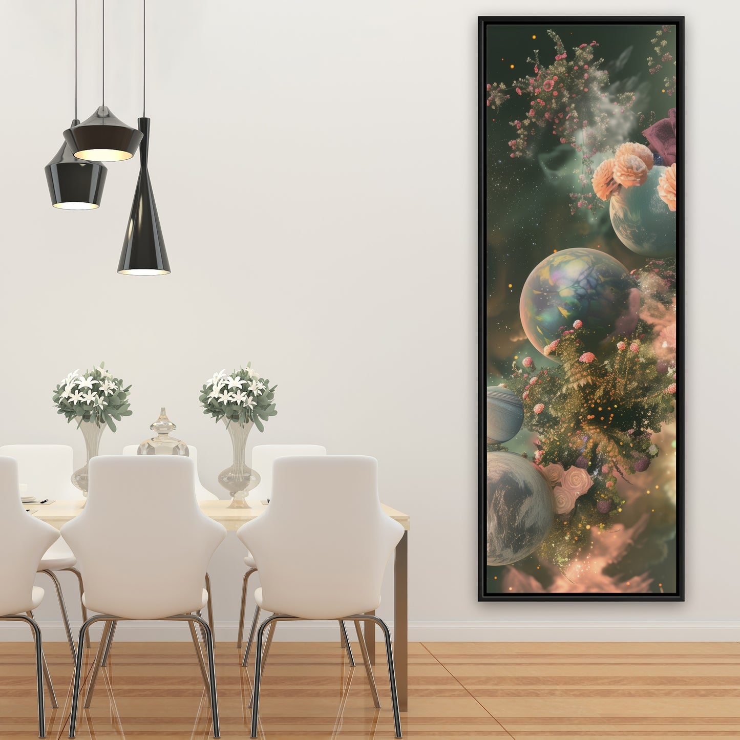 Bloom space - Framed Canvas - Print on demand