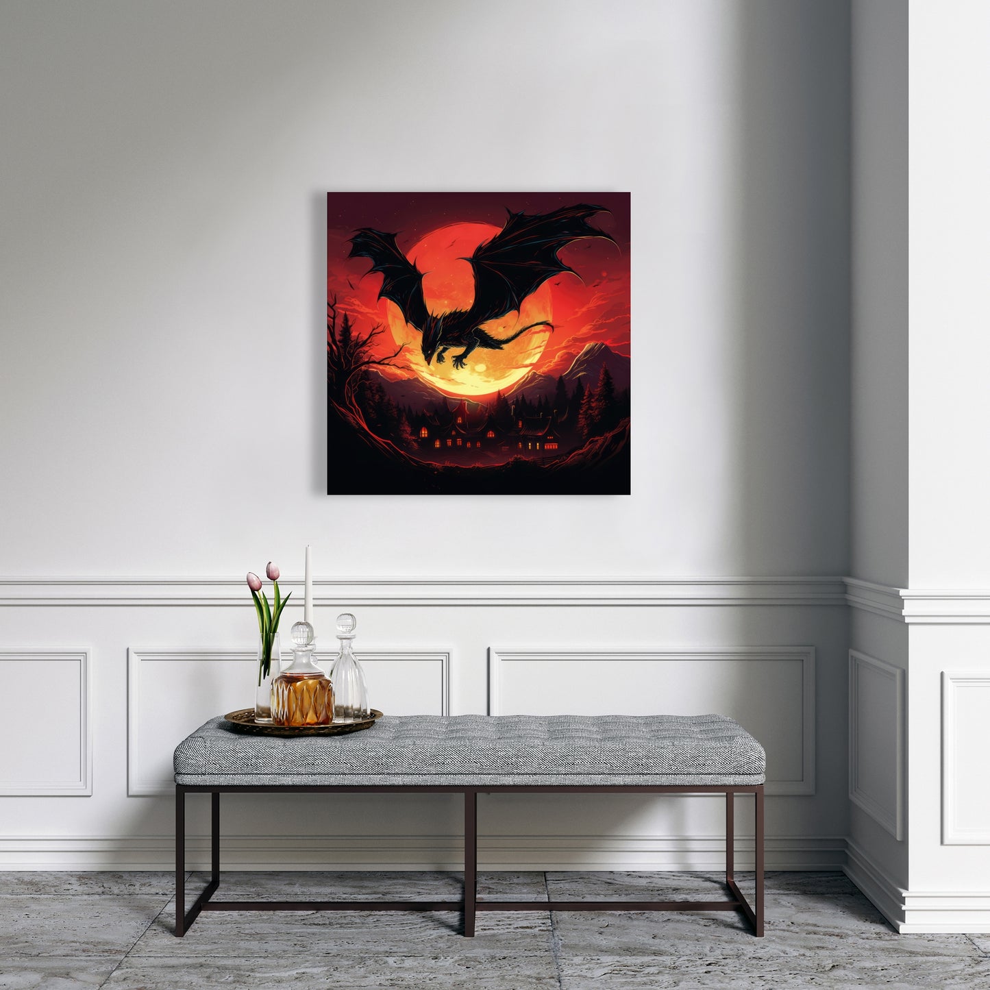 The dragon's wrath - 32"x32" Canvas