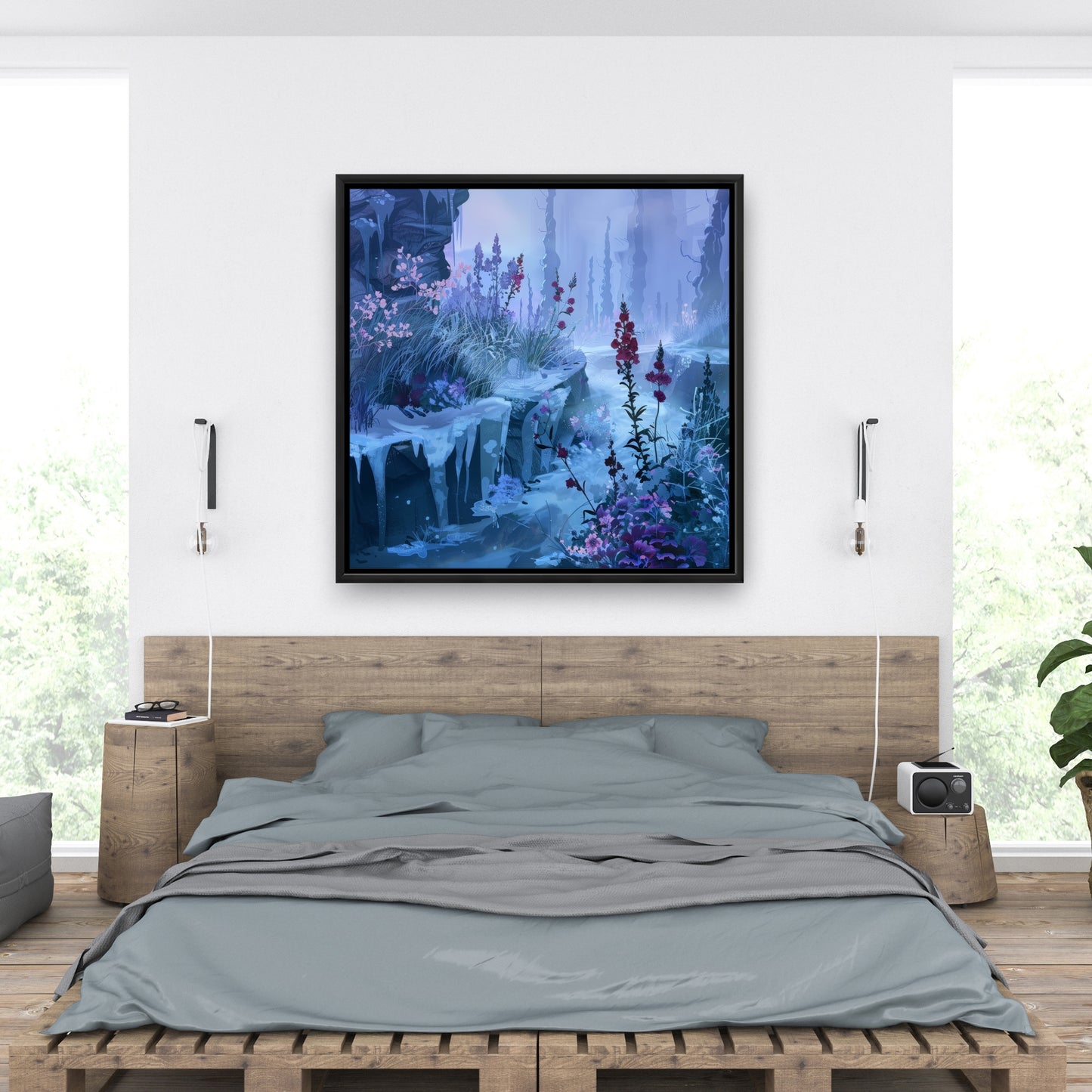 Valley of ice - Framed Canvas - Print on demand