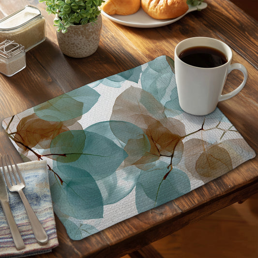 Translucent Leaves Braided Polyester Placemat | Home Decor