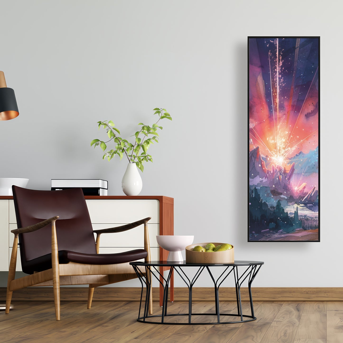 Beaming signal - Framed Canvas - Print on demand