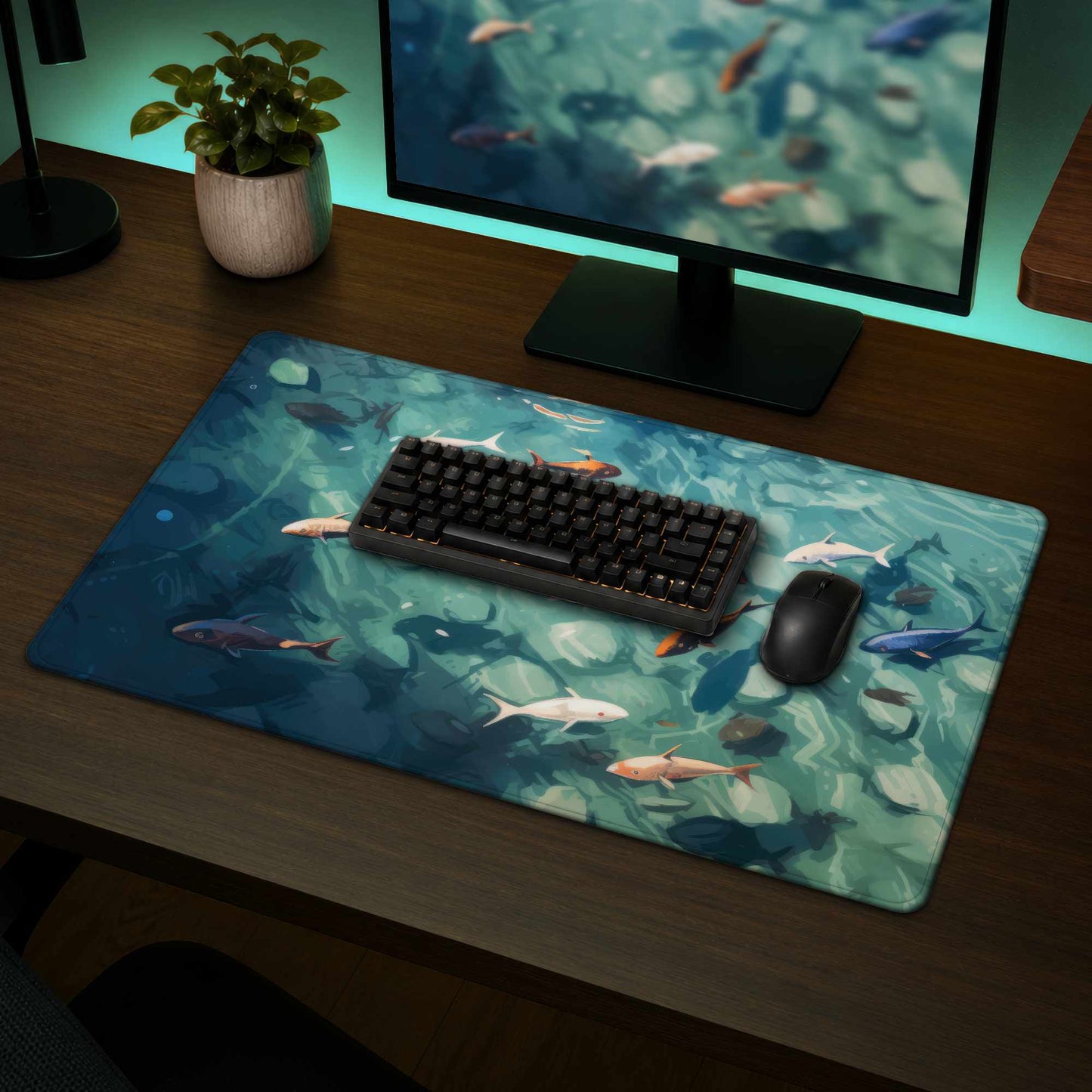Caustic Fish Desk Mat - Stylish Home Decor Desk Accessory