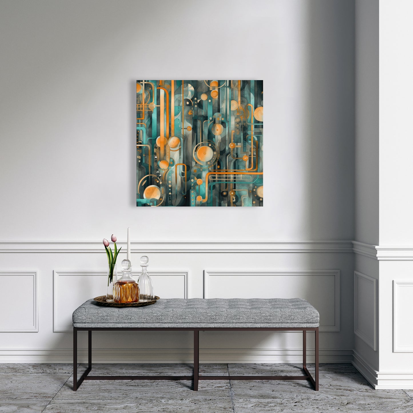 Astrological Machinery - Gold Canvas Home Decor for Elegance