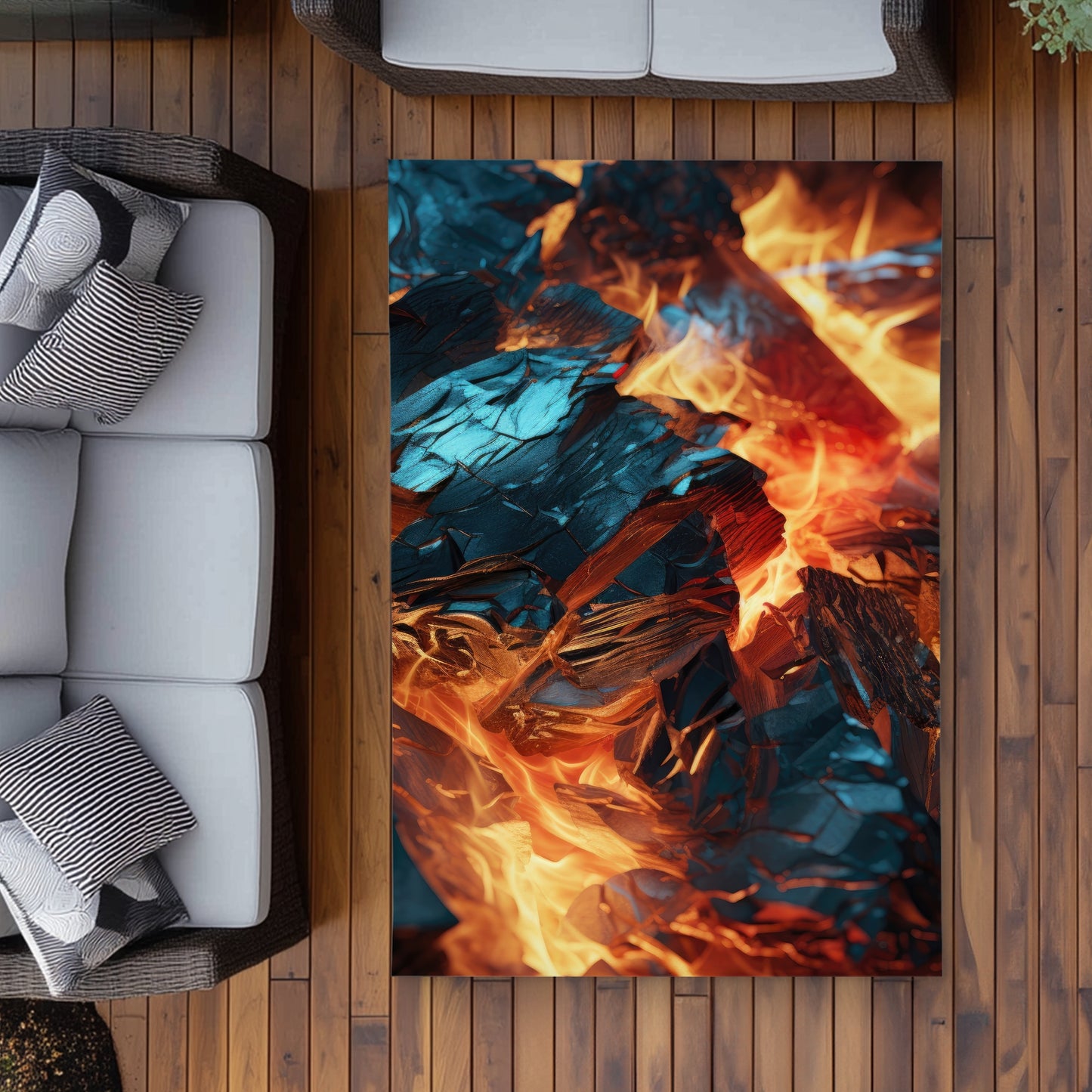 Cursed Visions Blue Outdoor Area Rug | Home Decor Must-Have