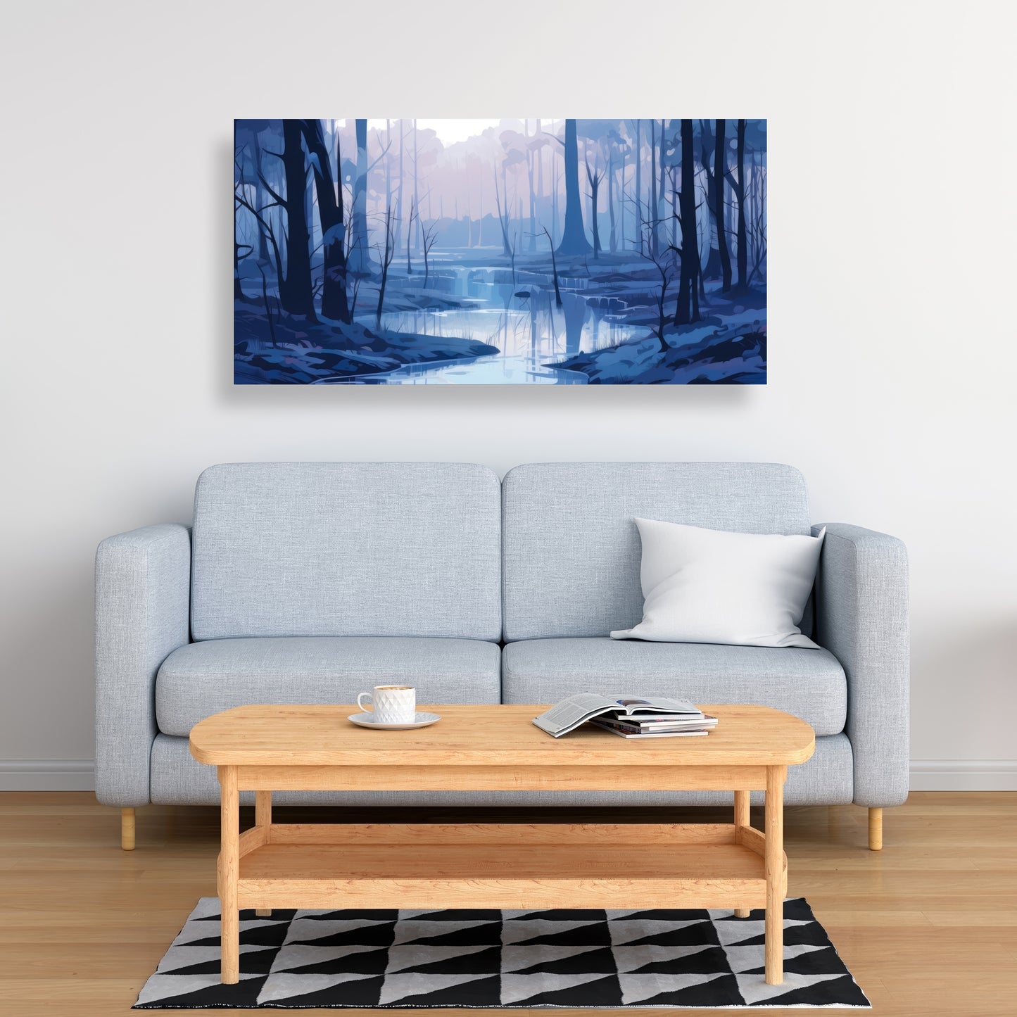 Cold and Muddy | White Canvas Home Decor for Modern Spaces