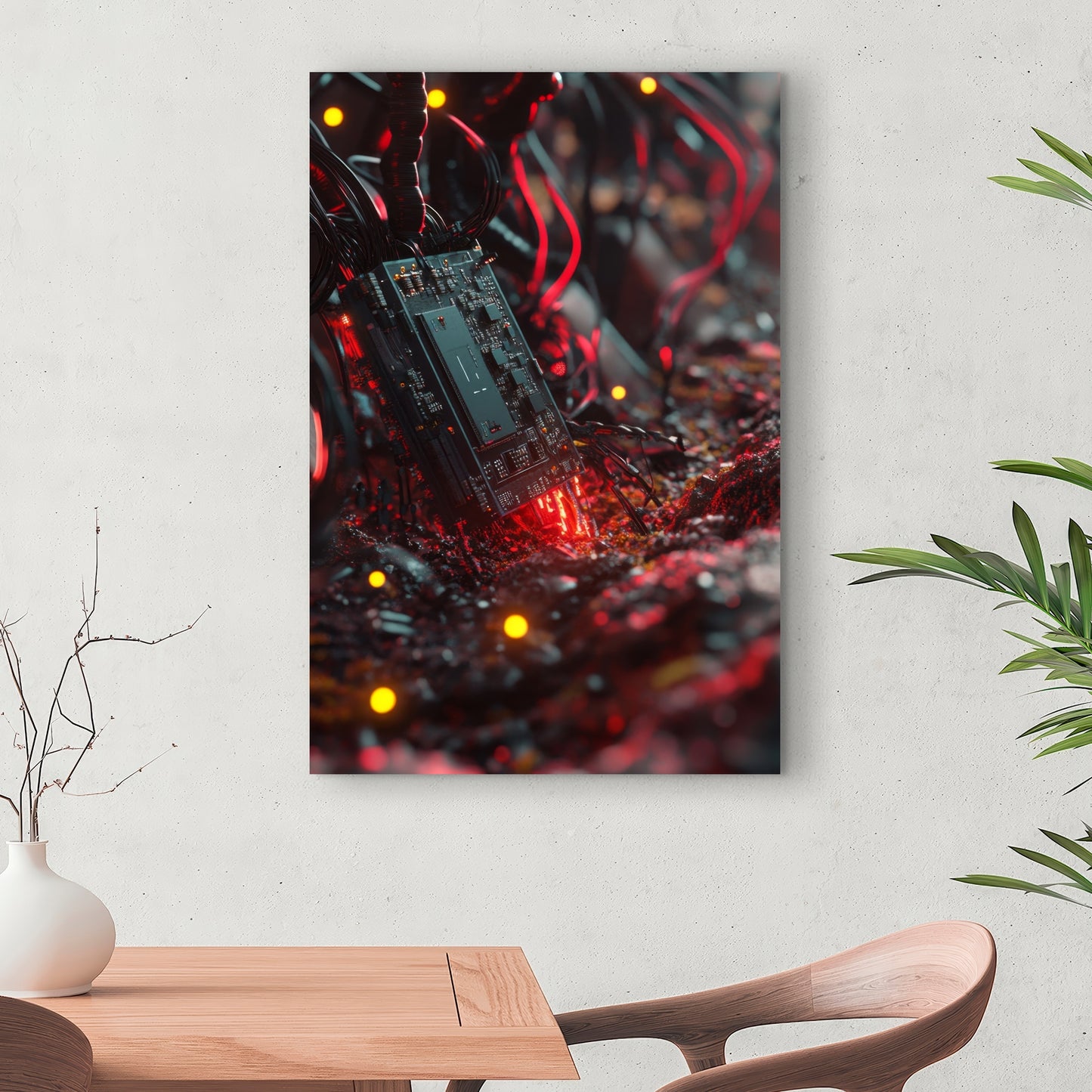 Beep Boop Red Canvas - Stylish Home Decor for Any Room