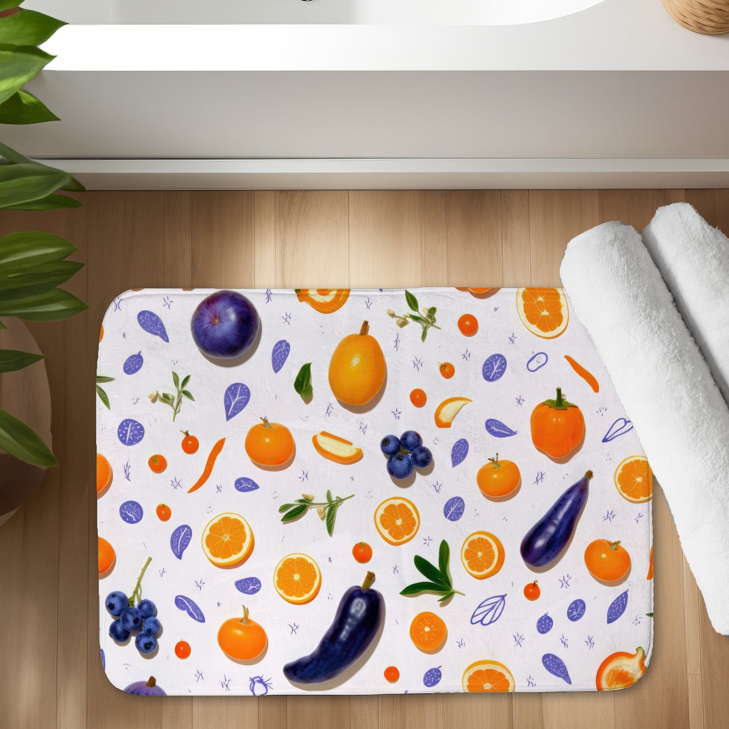Orange and purple - 17"x24" Bath mat