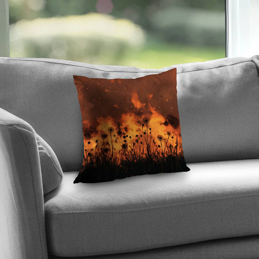 Ablaze Poly Twill Throw Pillow - Stylish Home Decor Accent