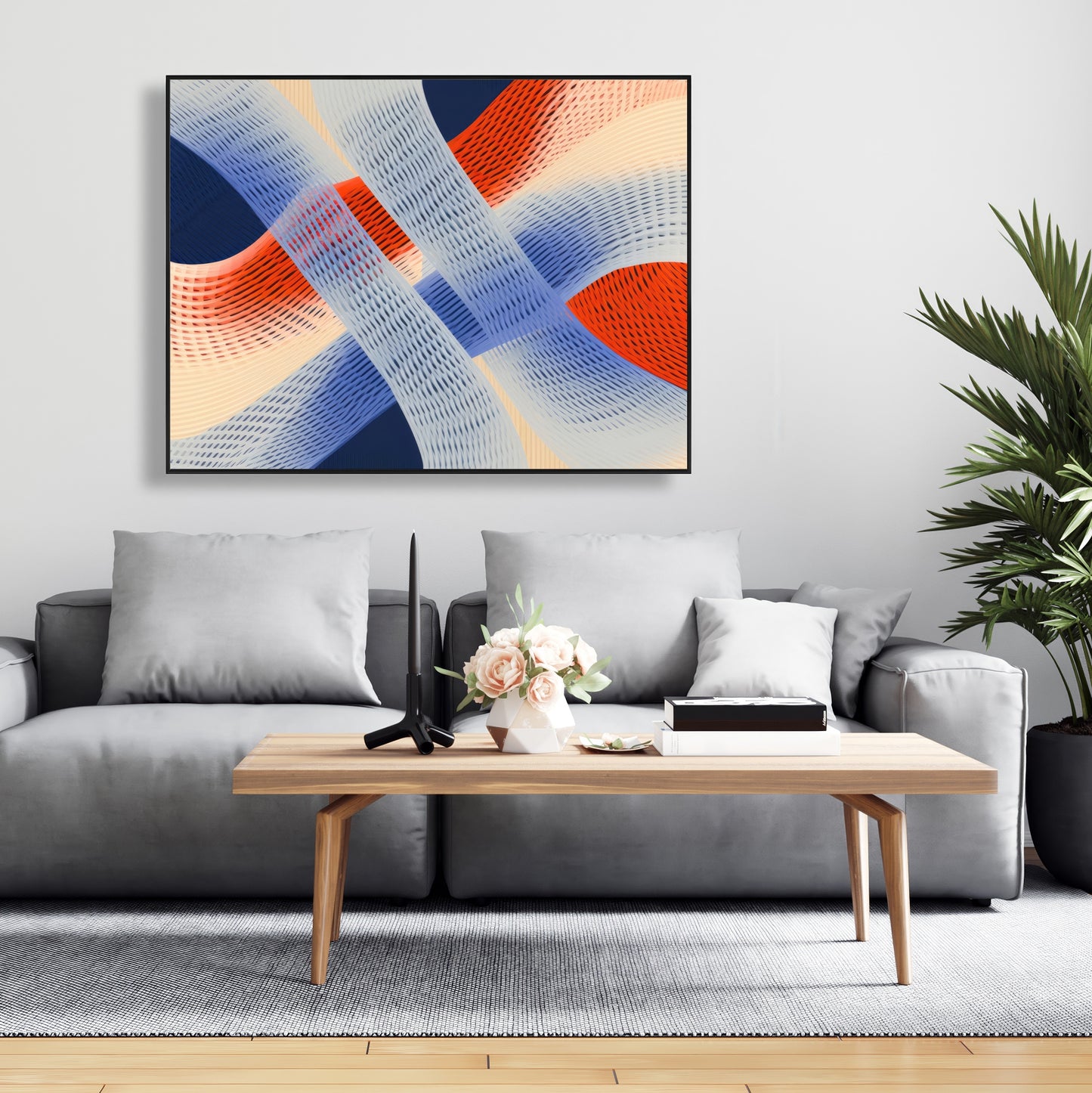 Abstract threading - Framed Canvas - Print on demand