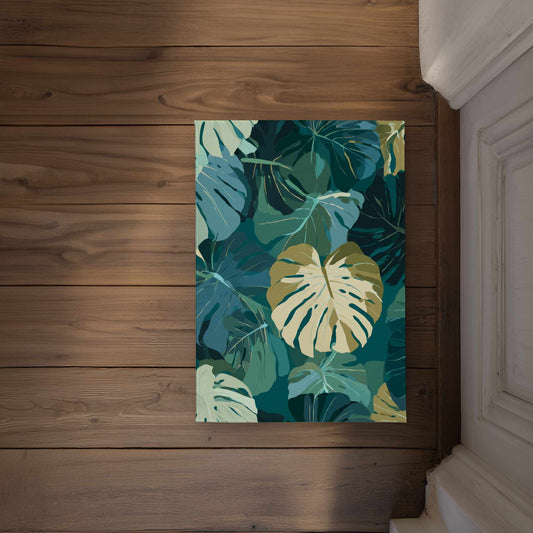 Tropical Leaf Veil Door Mat - Indoor Outdoor Home Decor