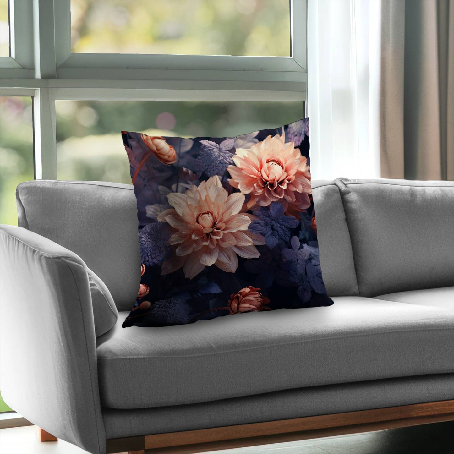 Pink and Purple Black Poly Twill Throw Pillow - Home Decor Insert