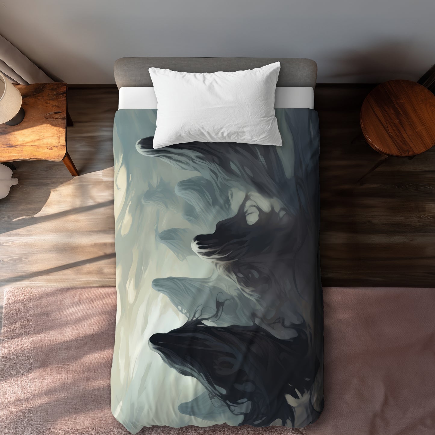 Searching for Souls White Duvet Cover | Elegant Home Decor