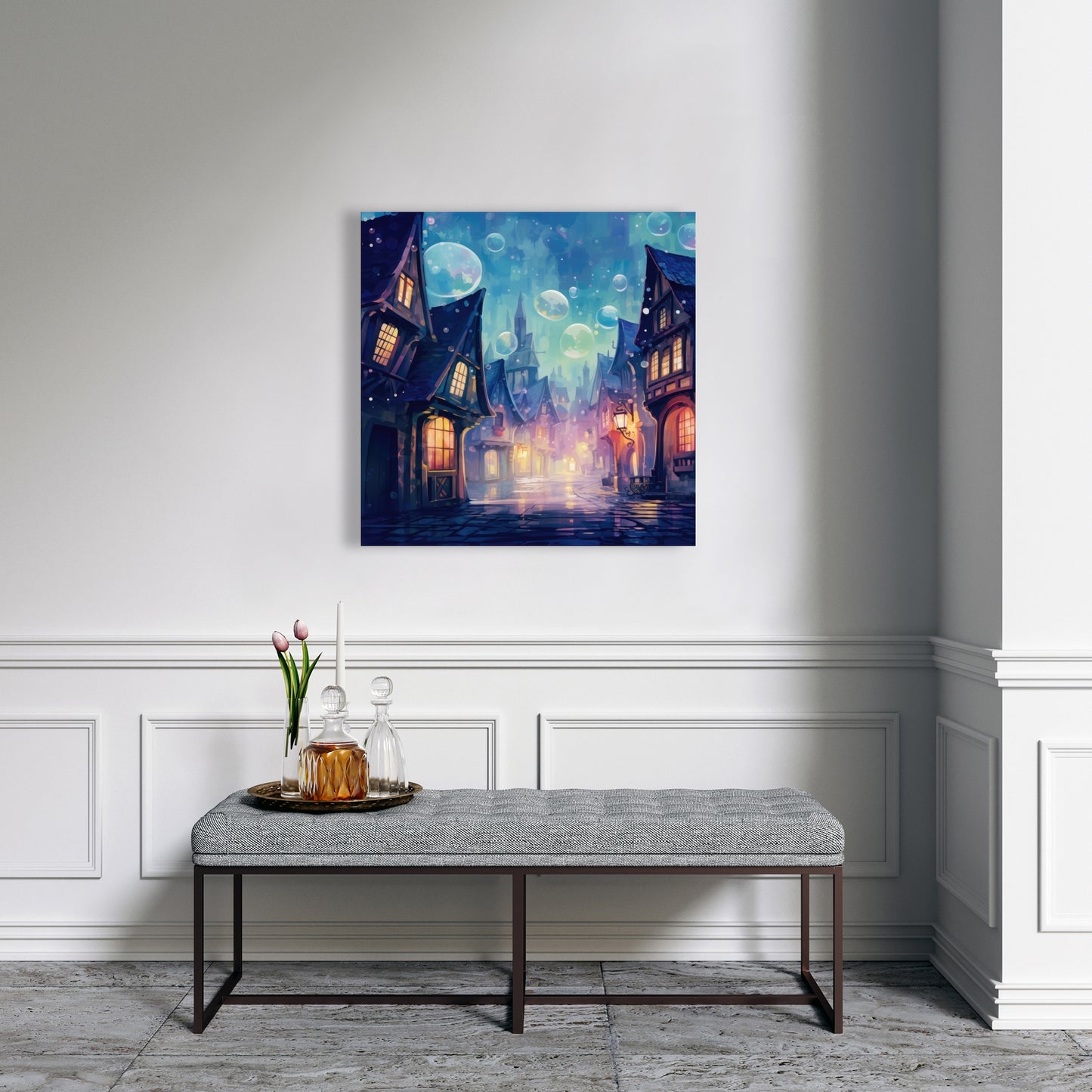 Bubble ville - 32"x32" Canvas