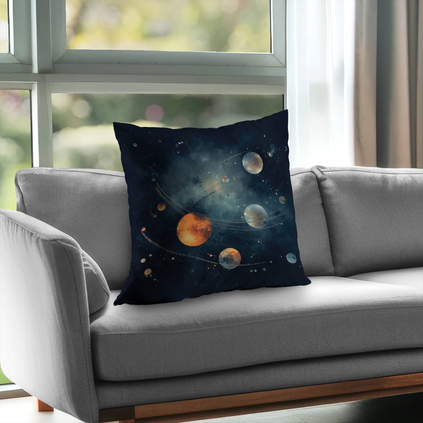 Deep Exploration Blue Poly Twill Throw Pillow - Home Decor Insert