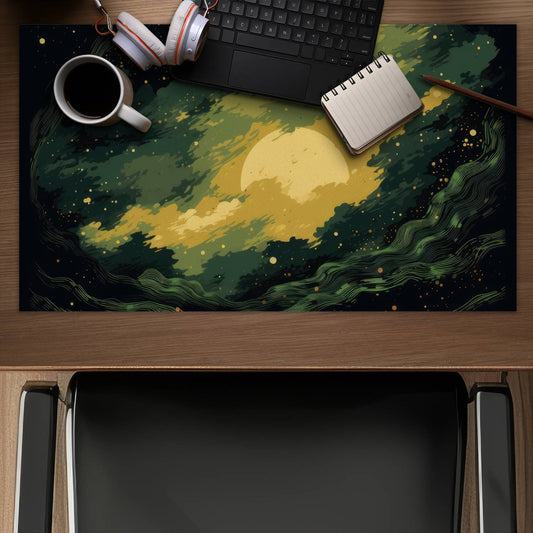 Cloudy Star Green Gaming Mat for Home Decor - Stylish & Durable