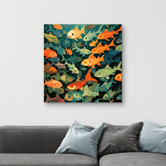 Simple Fishes - Orange Canvas Home Decor for Vibrant Spaces
