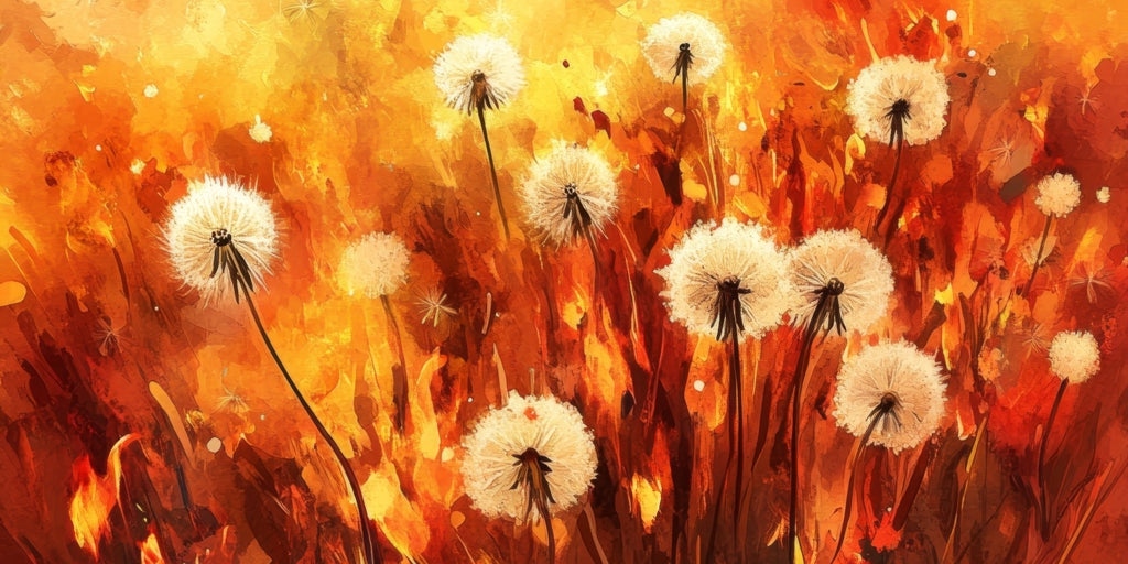 Dandelion Fire Yellow Desk Mat for Home Decor - Stylish Office