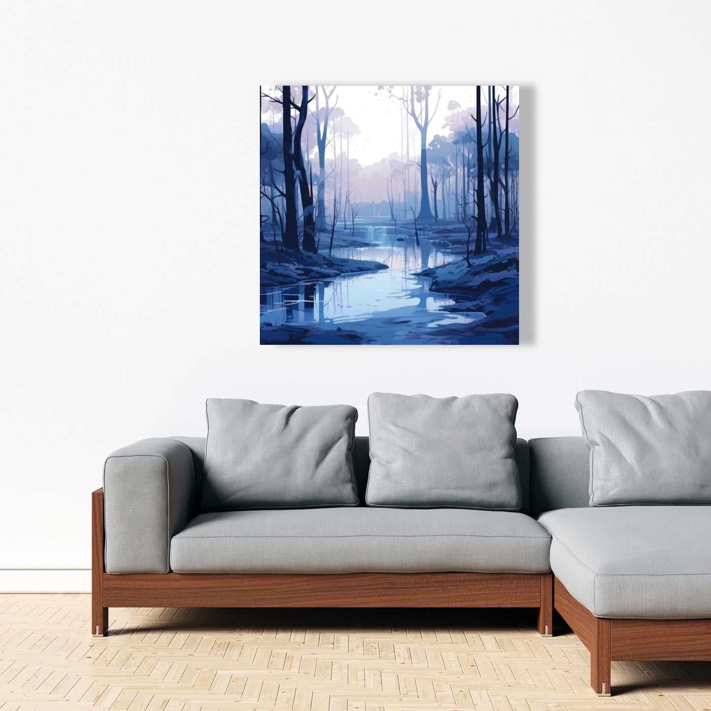 Cold and Muddy | White Canvas Home Decor for Modern Spaces
