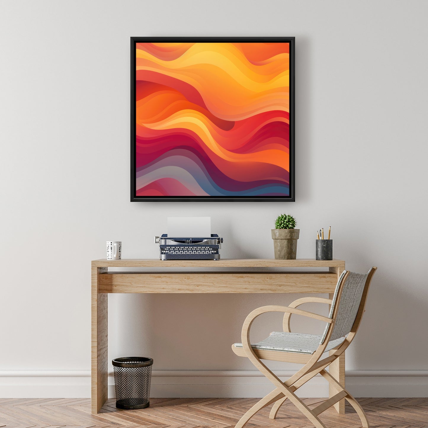 Sunlit Fog - Orange Framed Canvas for Home Decor | Art Print