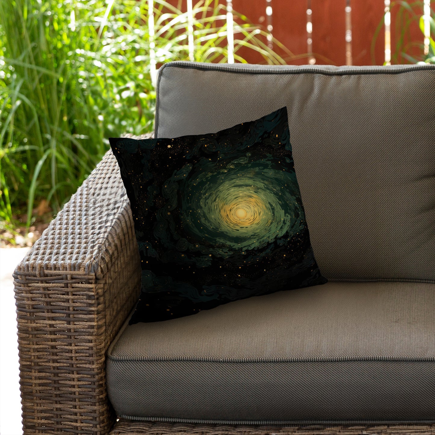 Swirling Gases Black Poly Twill Throw Pillow | Home Decor Insert