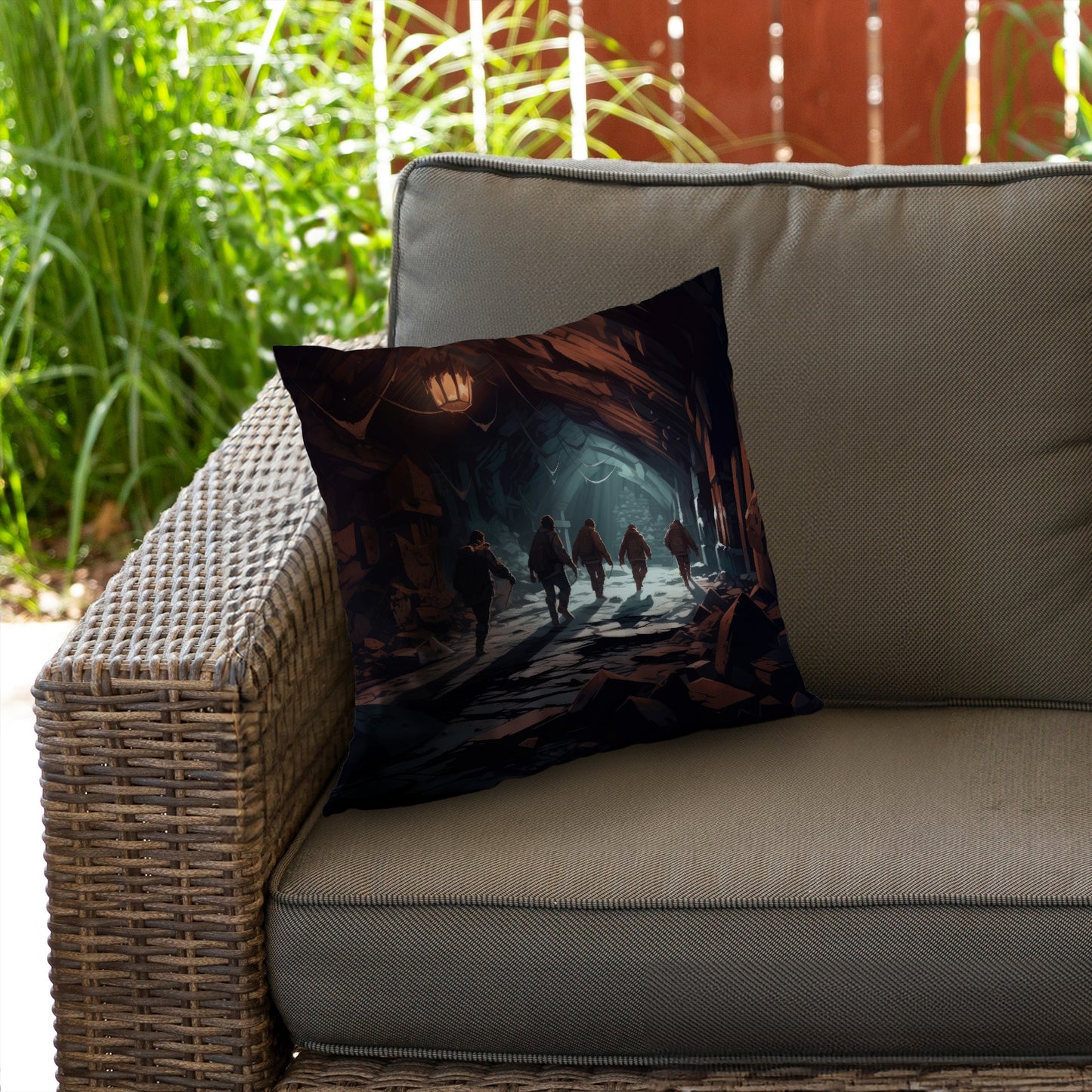The catacombs Turquoise poly twill throw pillow - home decor