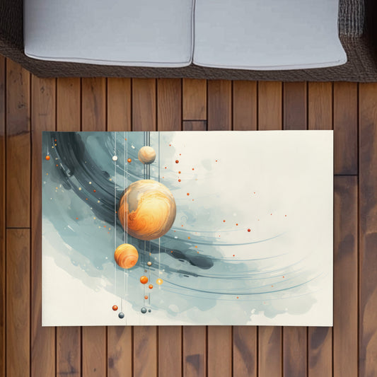 Tapis d'extérieur gris à suspendre Planètes | Essentiels de décoration