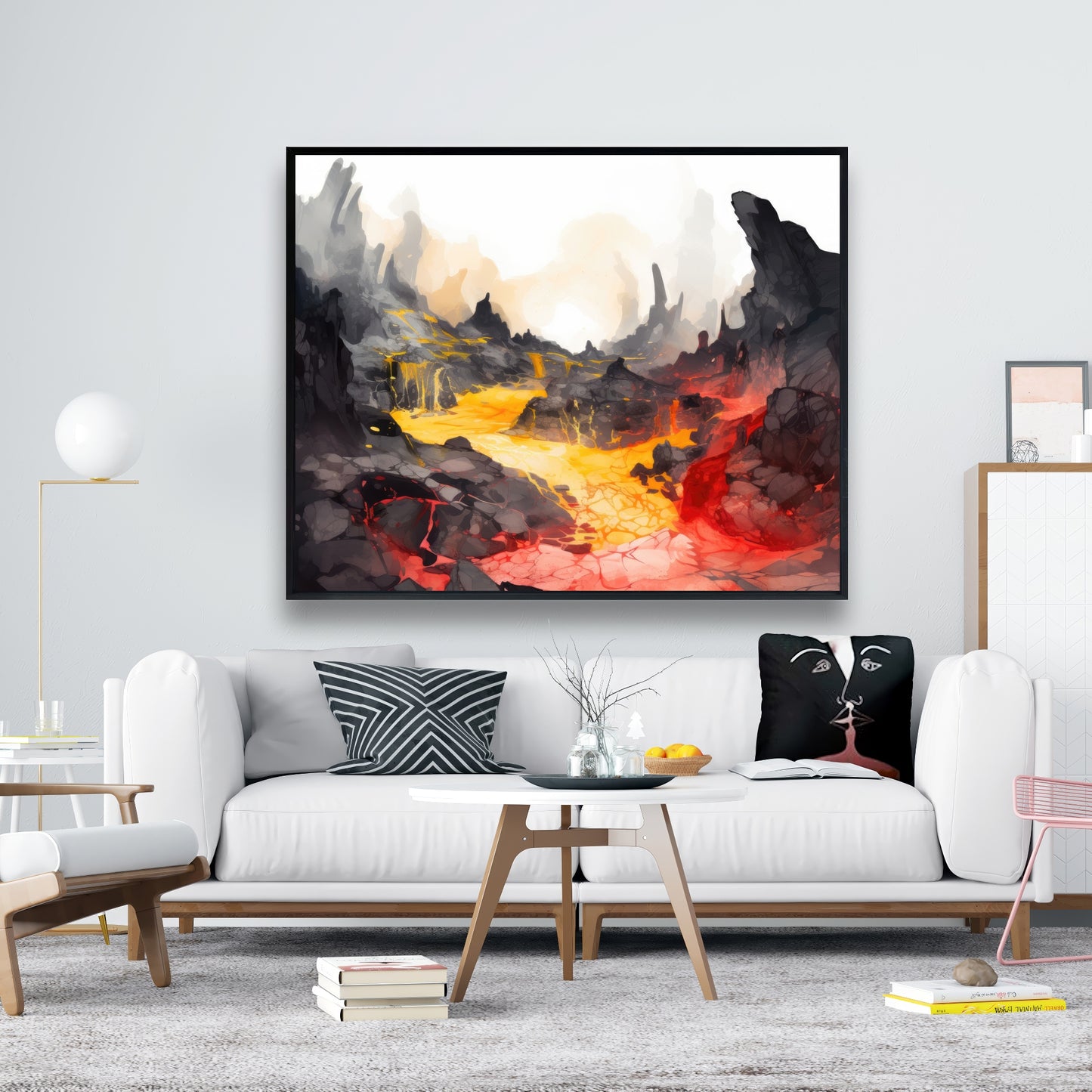 Hot and flowing - 36"x36" Framed canvas