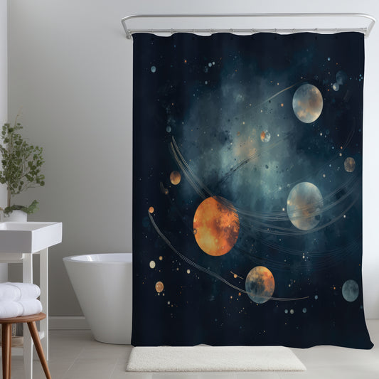 Deep Exploration Orange Shower Curtain for Home Decor | Stylish