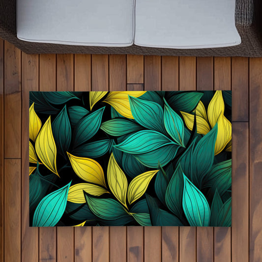 Potent Aroma Turquoise Outdoor Area Rug for Home Decor