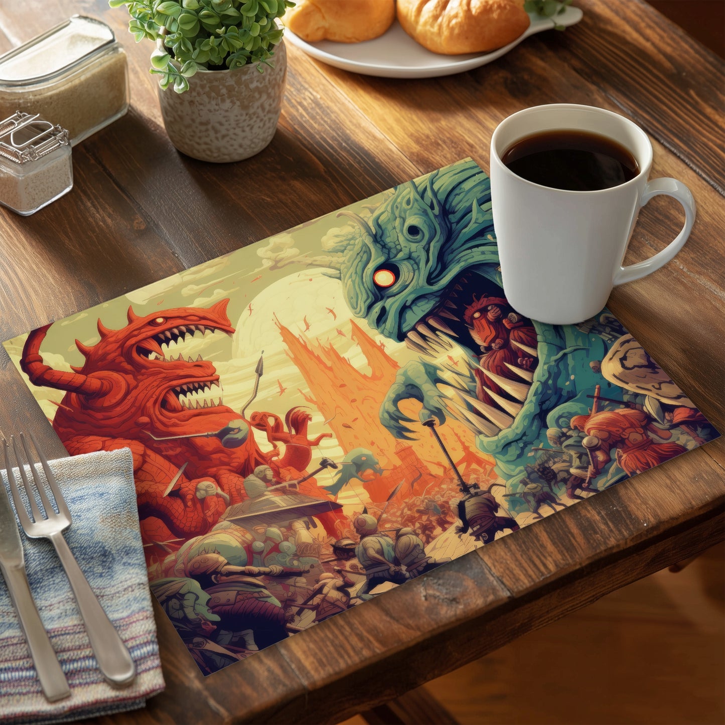 Colossi Turquoise Polyester Placemat - Home Decor Accent
