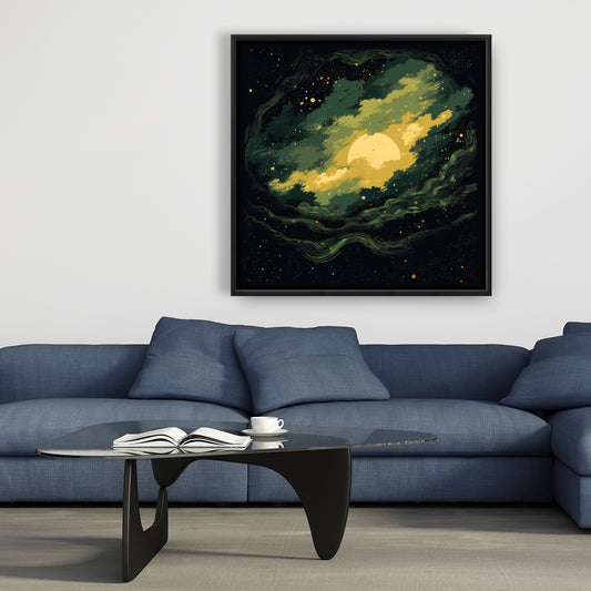 Cloudy Star - Black Framed Canvas for Home Decor | Stylish Art