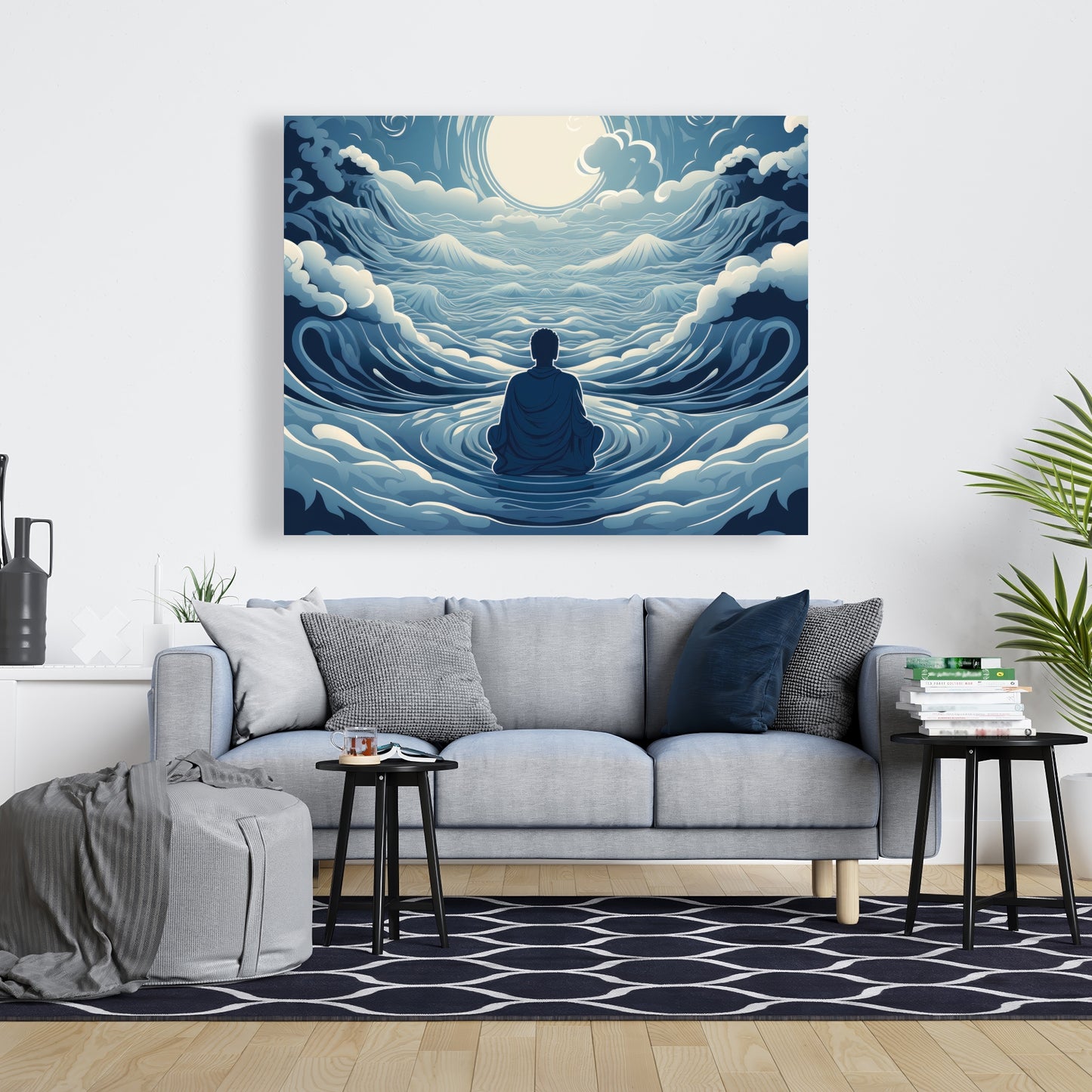 Infinite Wisdom - Gray Canvas Wall Art for Home Decor