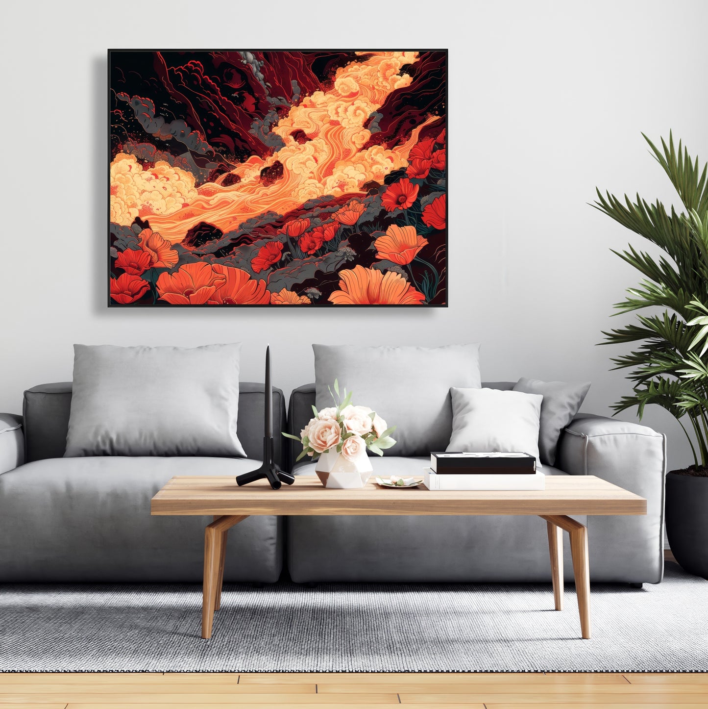 The big burn - 36"x36" Framed canvas