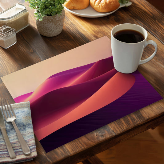 Deep Dunes Pink Polyester Placemat for Home Decor | Stylish Set