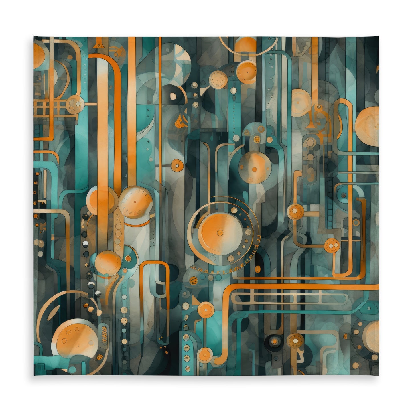 Astrological Machinery White Tablecloth | Indoor Outdoor Decor