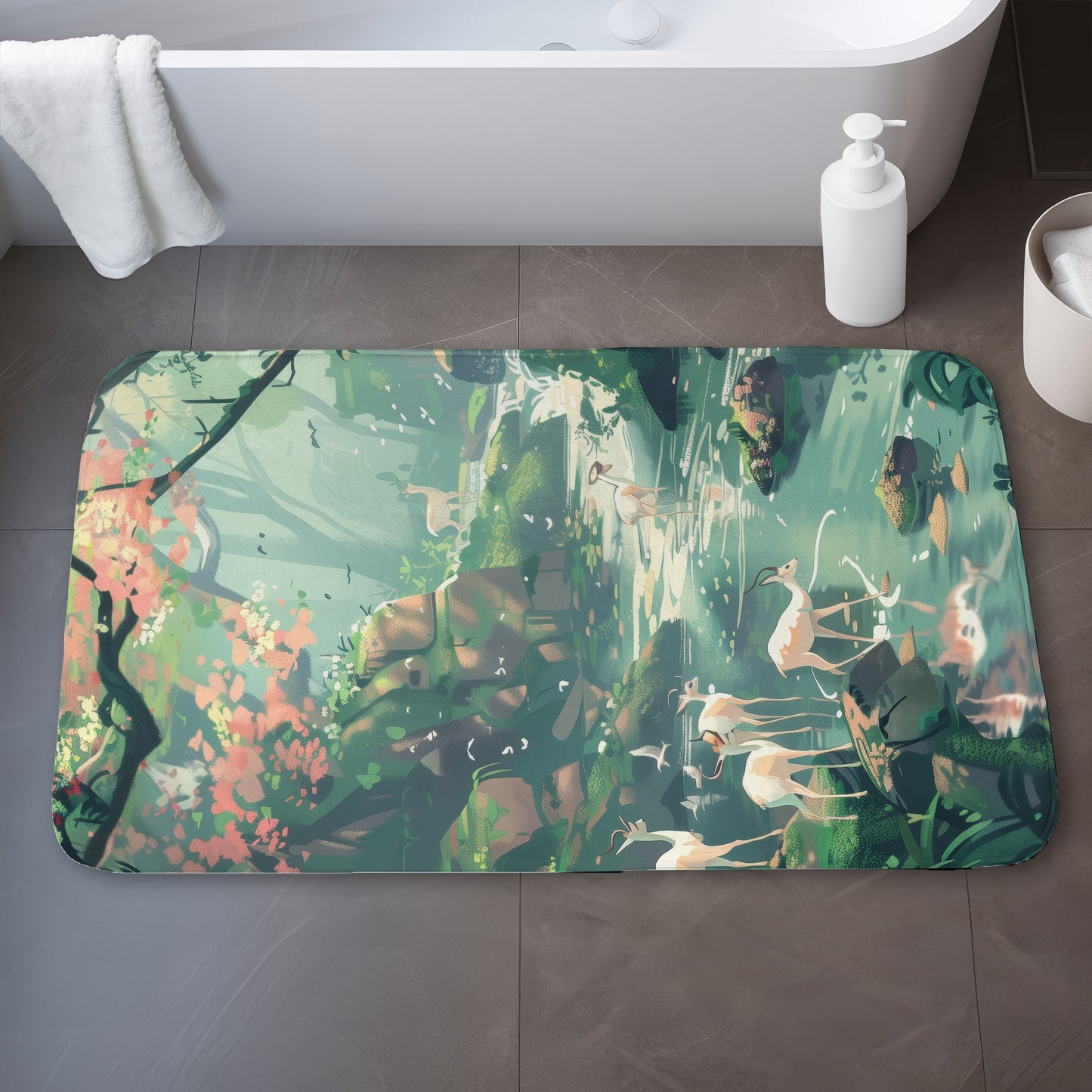 Sipping White Bath Mat for Home Decor - Soft and Stylish