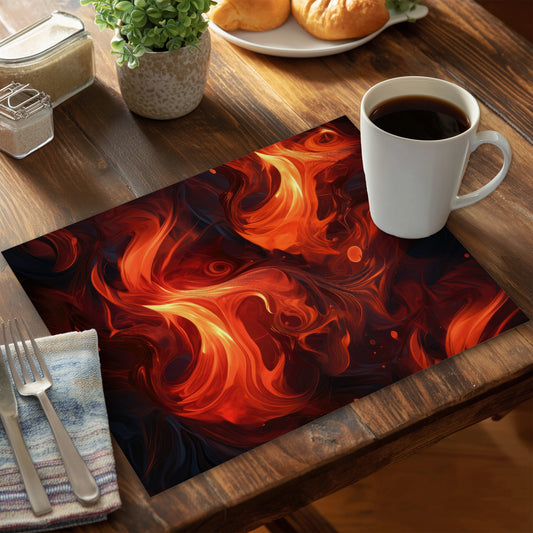 Fires of Heck - Yellow Polyester Placemat for Home Decor