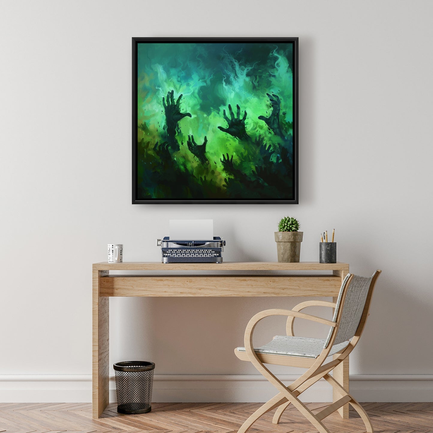 Hands of despair - 36"x36" Framed canvas