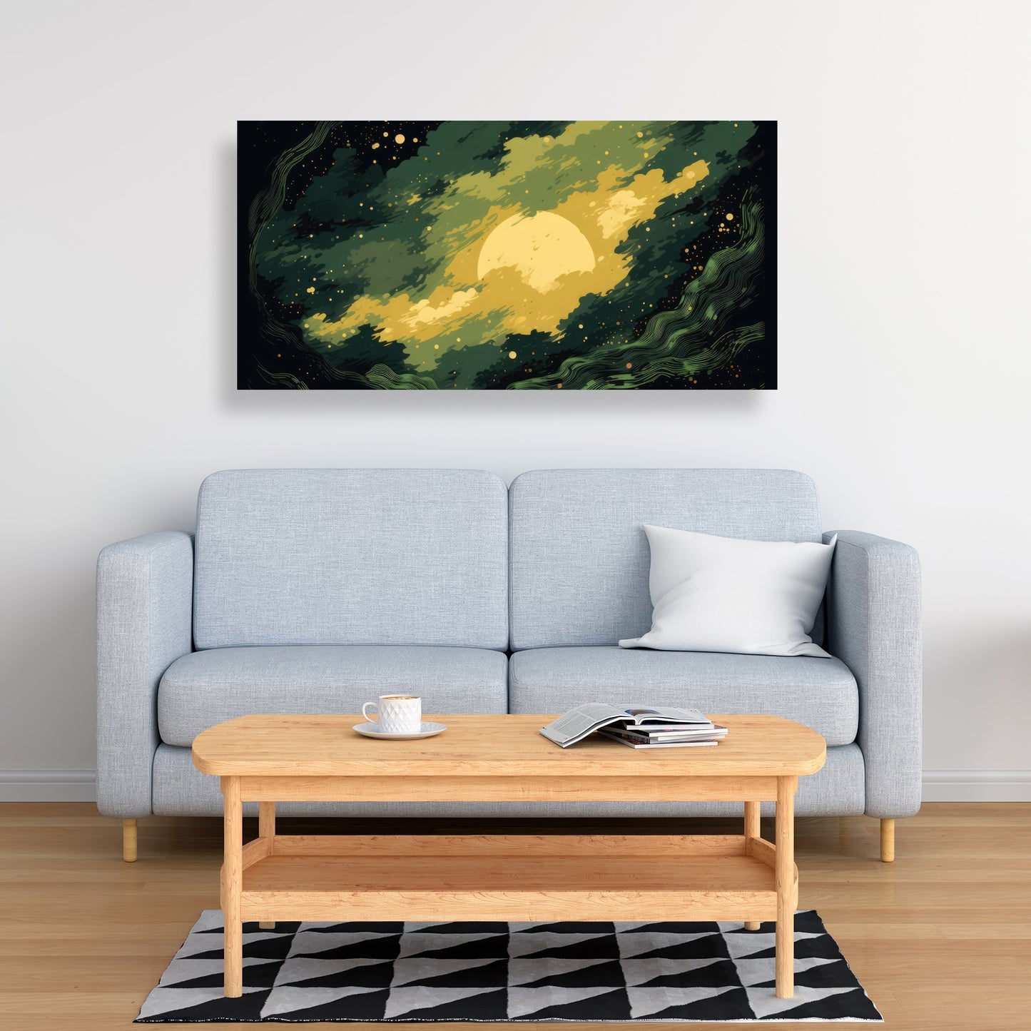 Cloudy Star - Yellow Canvas Home Decor for Bright Spaces