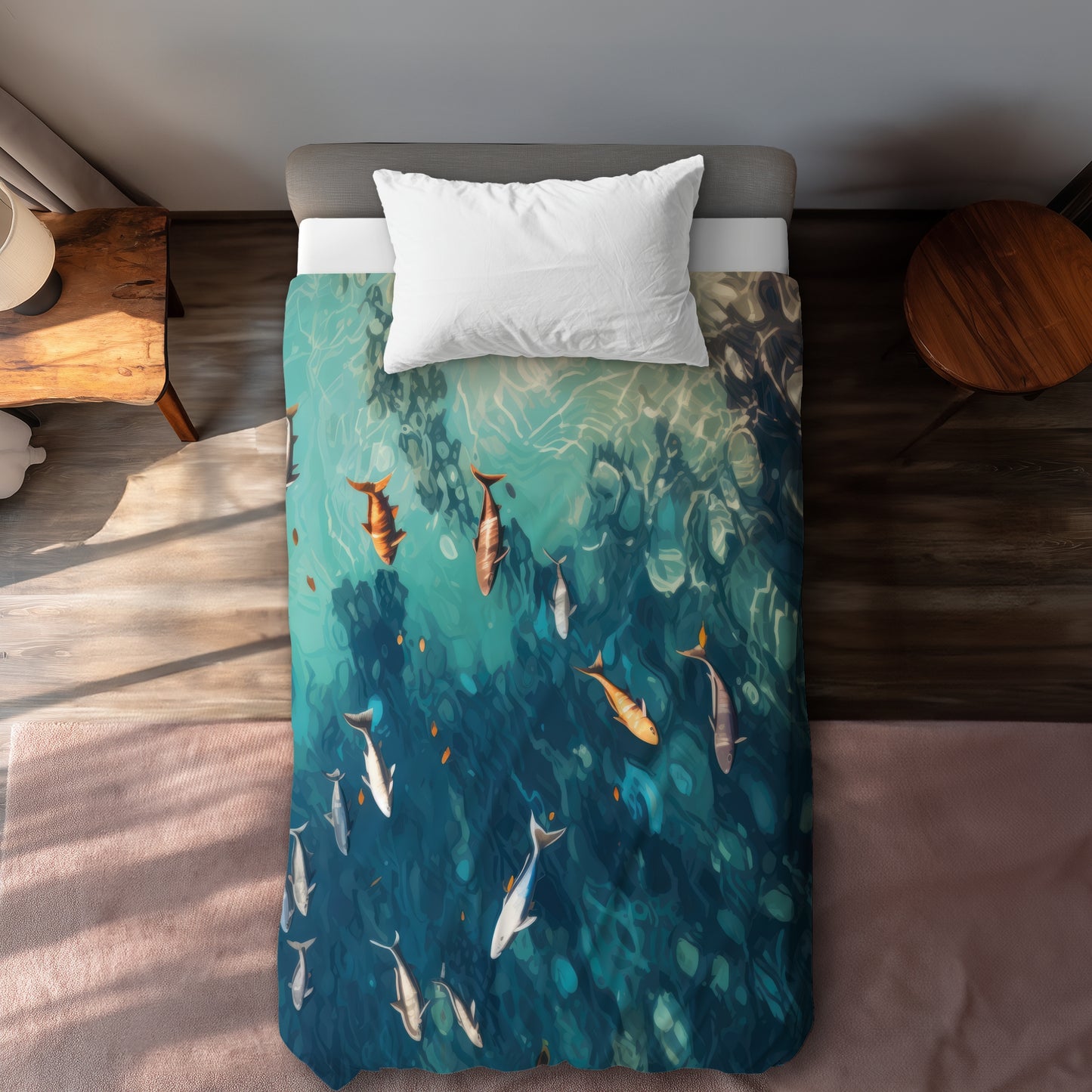 Swim ahead White Duvet Cover - Elegant Home Decor | Cozy Style