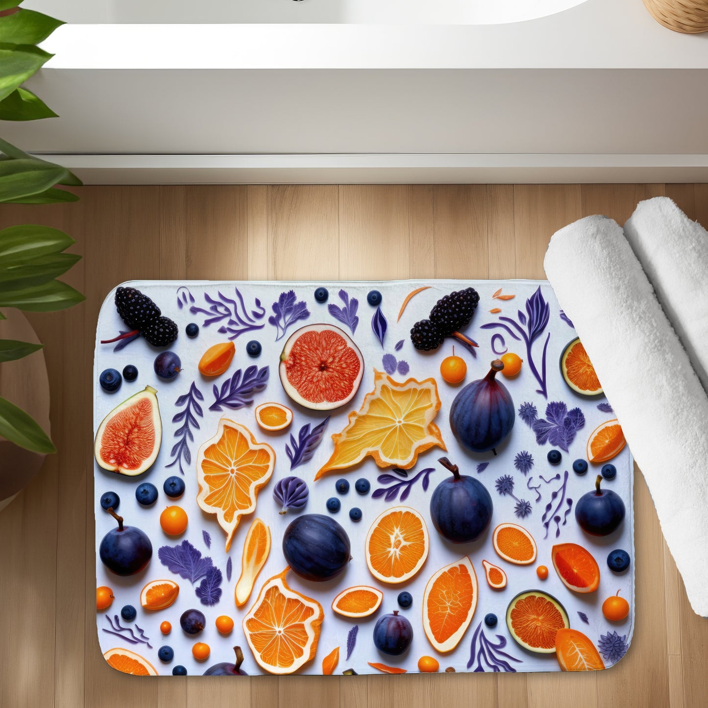 Fruity Skins Orange Bath Mat | Stylish Home Decor Accessory