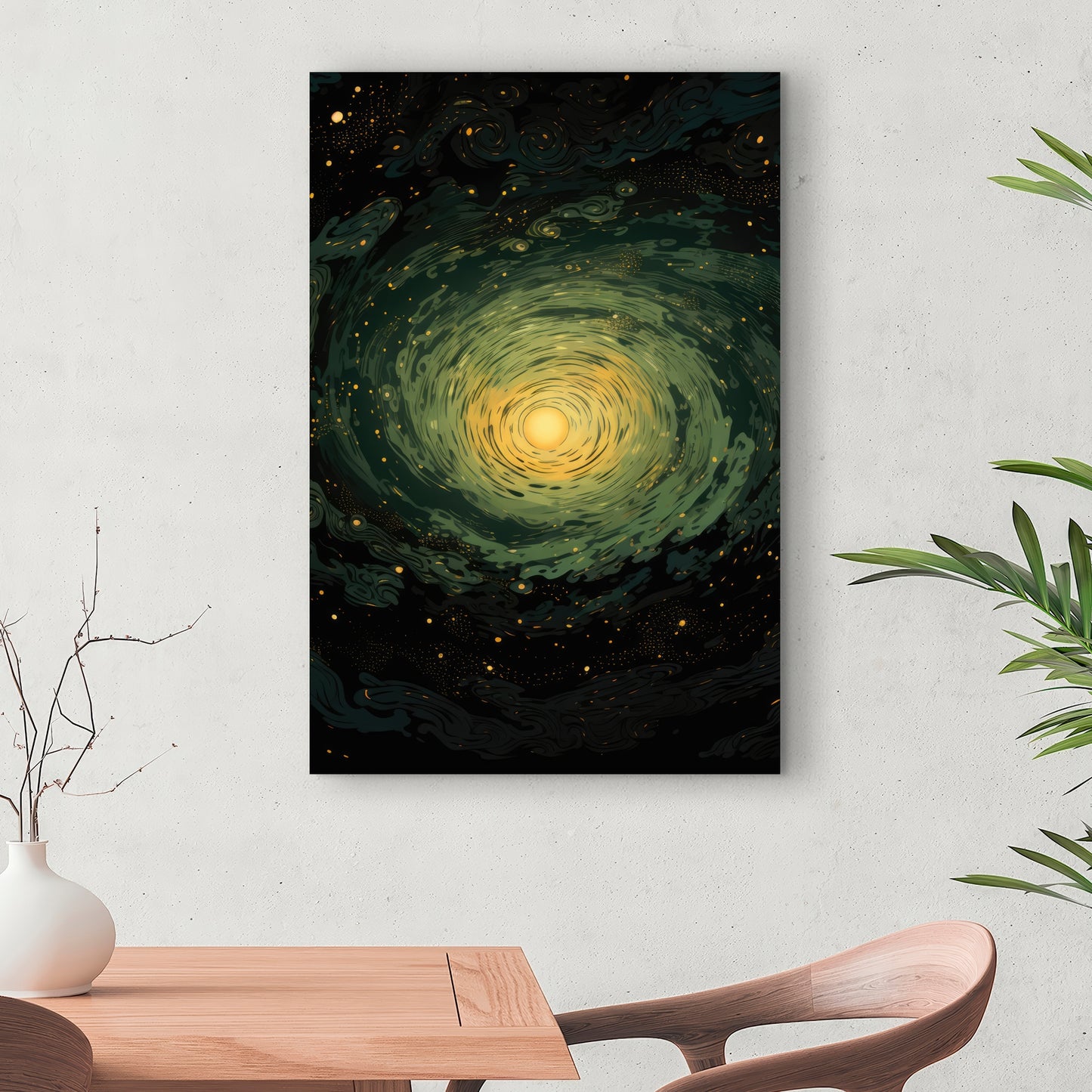 Swirling Gases - Black Canvas Art for Elegant Home Decor