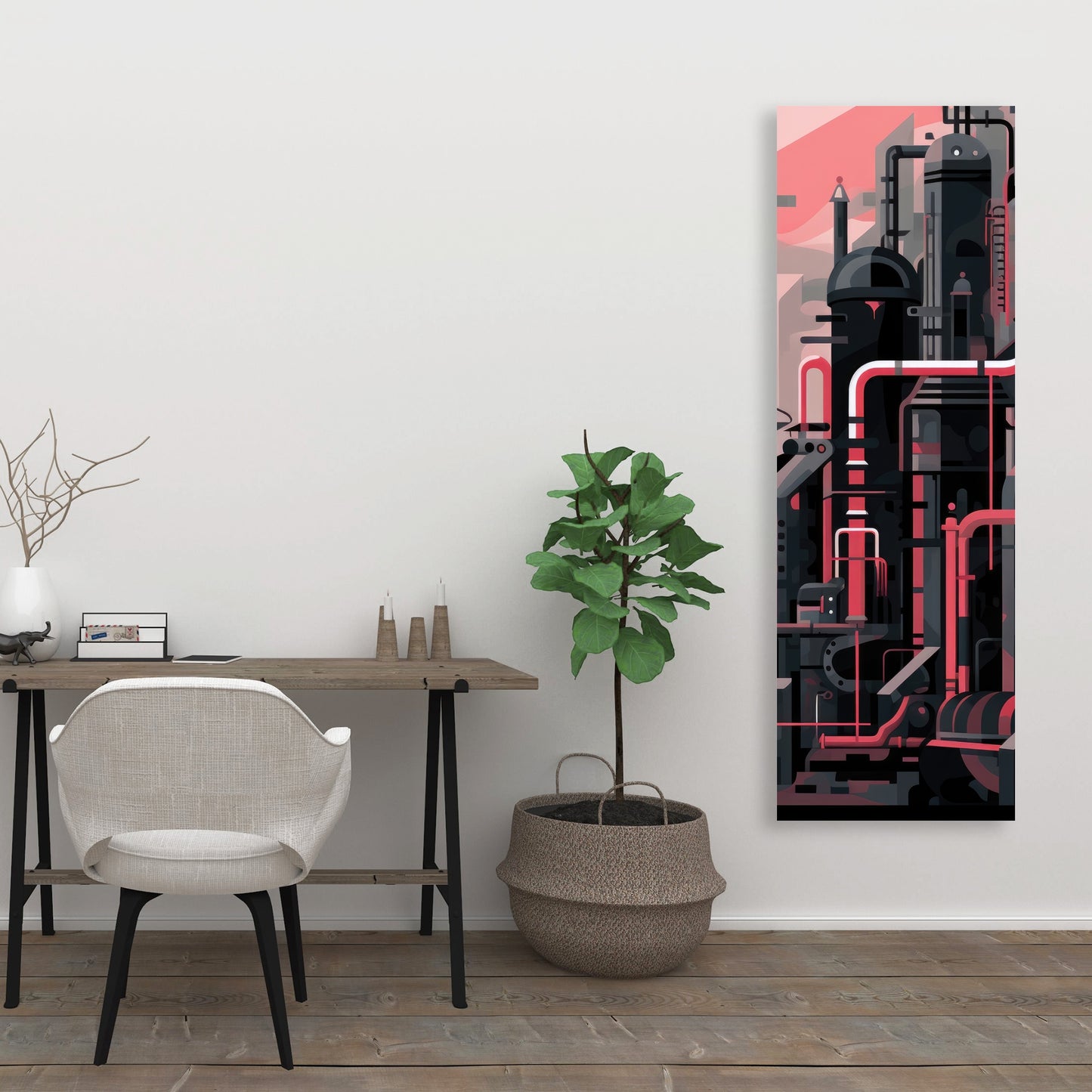 Industrial Empire - Red Canvas Art for Home Decor
