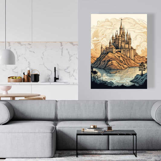Château légendaire - Toile 91 x 122 cm