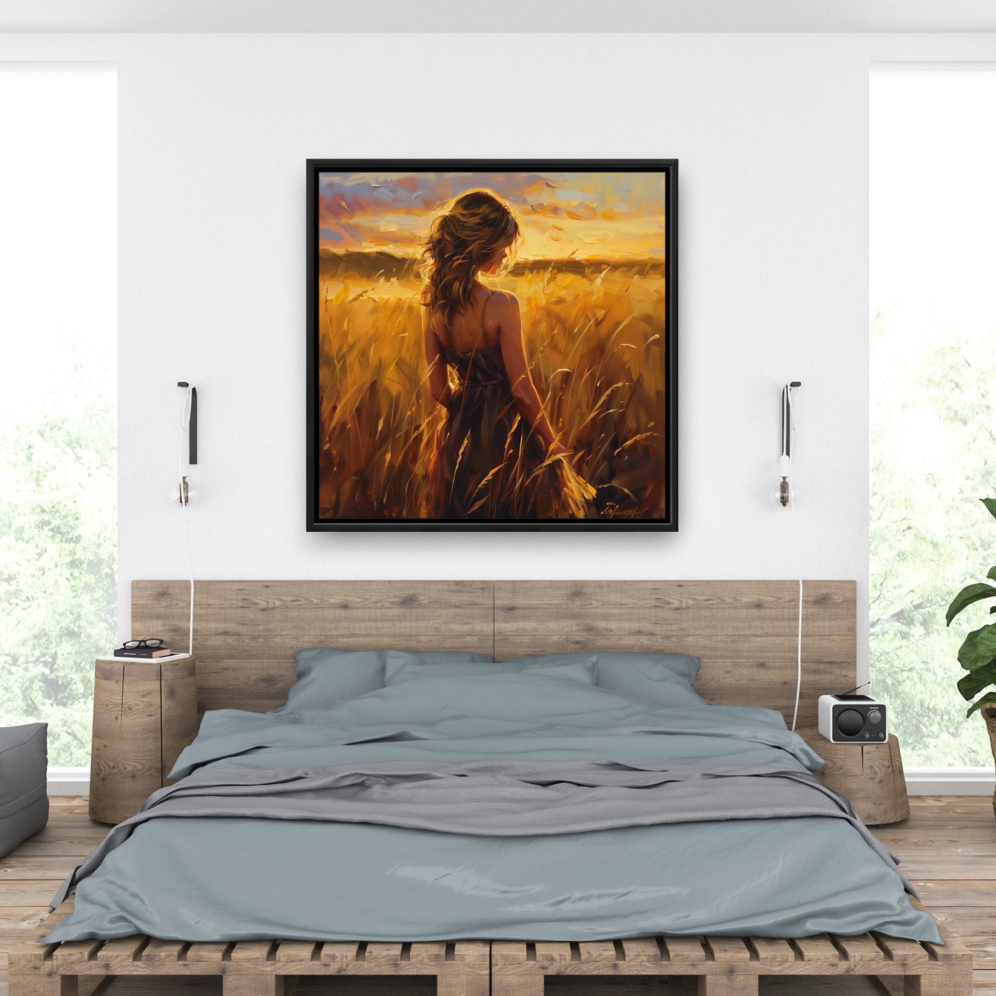 Warm field - 24"x24" Framed canvas