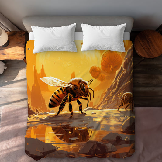 Bee World Orange Duvet Cover | Stylish Home Decor Must-Have