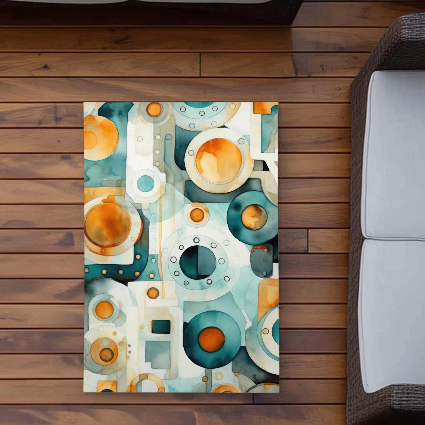 Decomposed Porthole - Orange Outdoor Area Rug for Home Decor