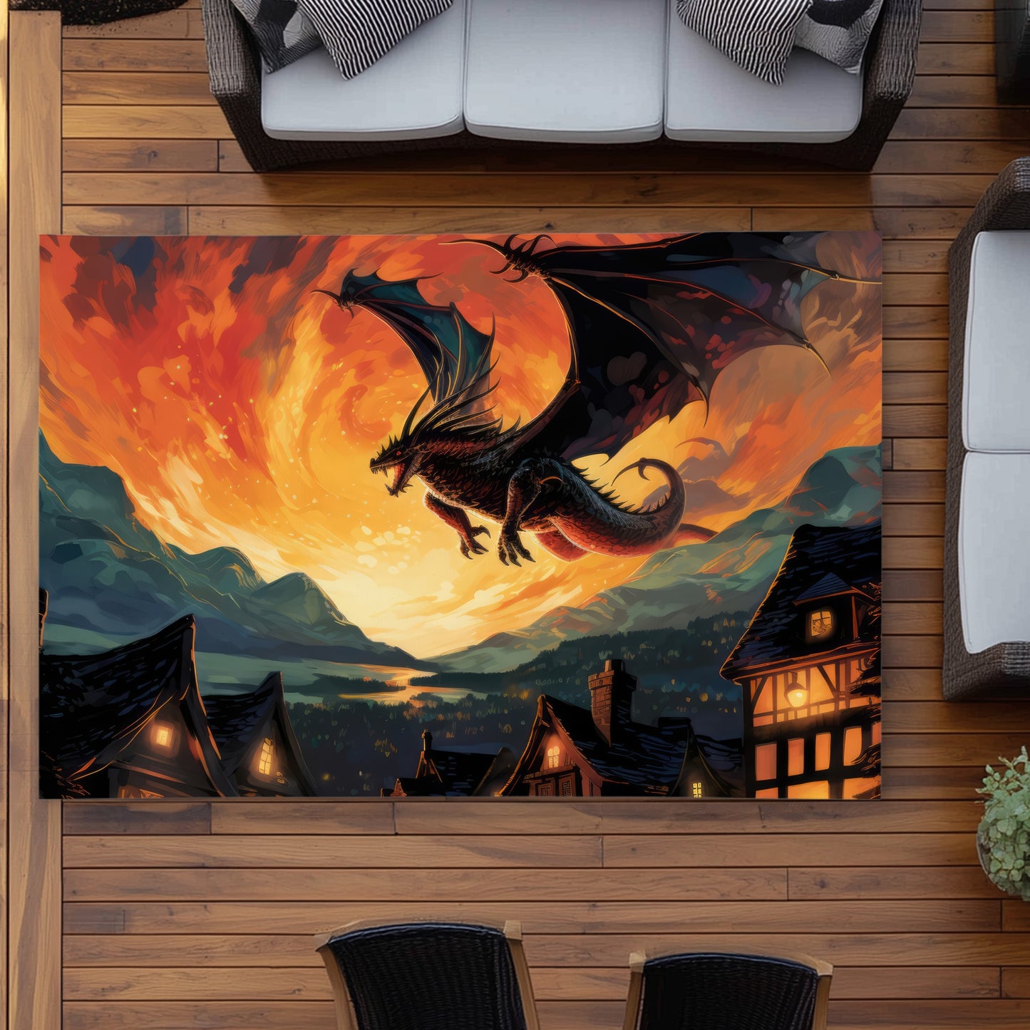 Hope for Mercy - Black Outdoor Area Rug for Home Decor